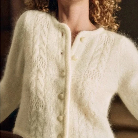 Sezane Evy Cardigan in ecru - Picture 1 of 7